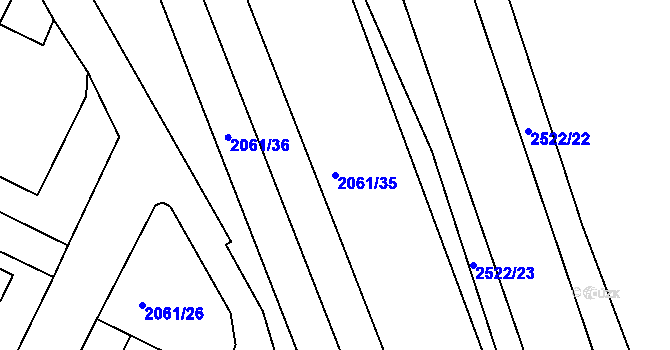 Parcela st. 2061/35 v KÚ Jeseník, Katastrální mapa