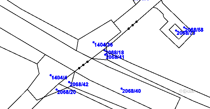 Parcela st. 2068/41 v KÚ Jeseník, Katastrální mapa