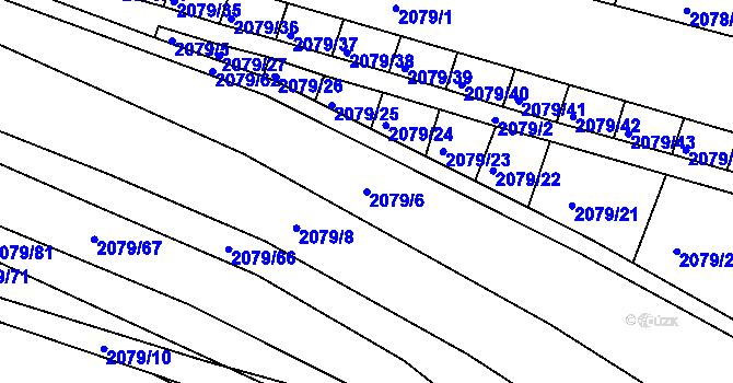 Parcela st. 2079/6 v KÚ Jeseník, Katastrální mapa