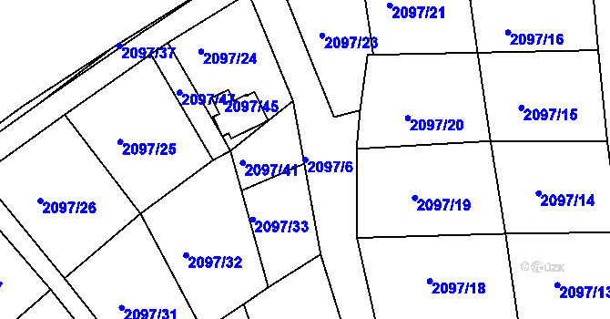 Parcela st. 2097/6 v KÚ Jeseník, Katastrální mapa