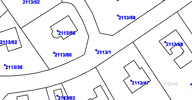 Parcela st. 2113/1 v KÚ Jeseník, Katastrální mapa