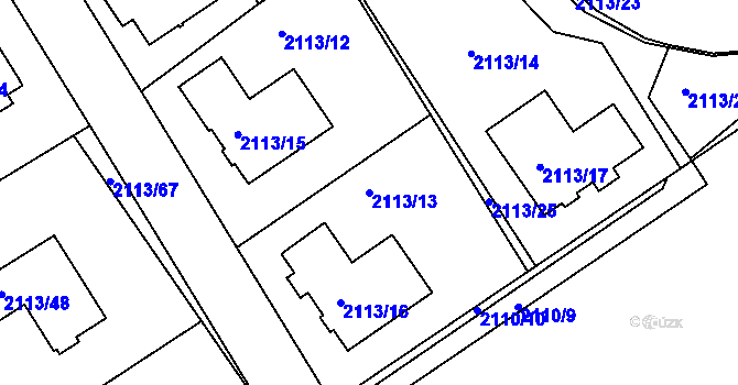 Parcela st. 2113/13 v KÚ Jeseník, Katastrální mapa