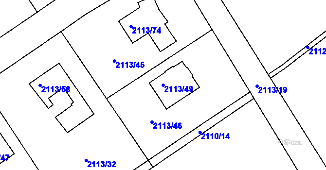 Parcela st. 2113/49 v KÚ Jeseník, Katastrální mapa