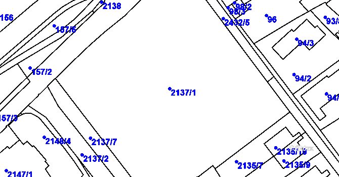 Parcela st. 2137/1 v KÚ Jeseník, Katastrální mapa