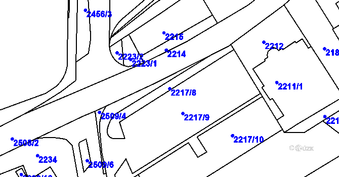 Parcela st. 2217/8 v KÚ Jeseník, Katastrální mapa