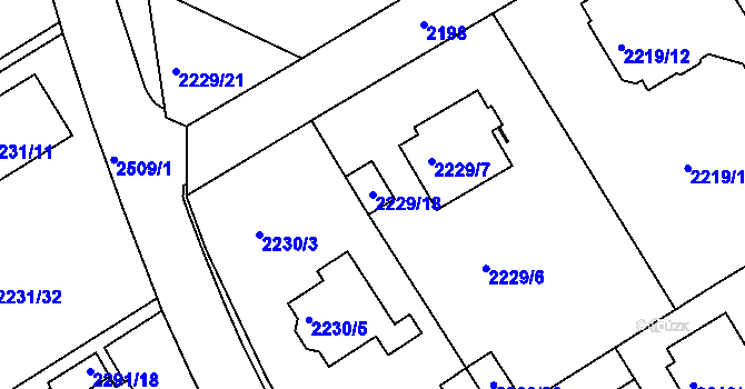 Parcela st. 2229/18 v KÚ Jeseník, Katastrální mapa