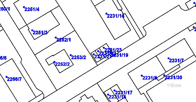 Parcela st. 2231/22 v KÚ Jeseník, Katastrální mapa