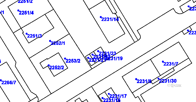 Parcela st. 2231/23 v KÚ Jeseník, Katastrální mapa