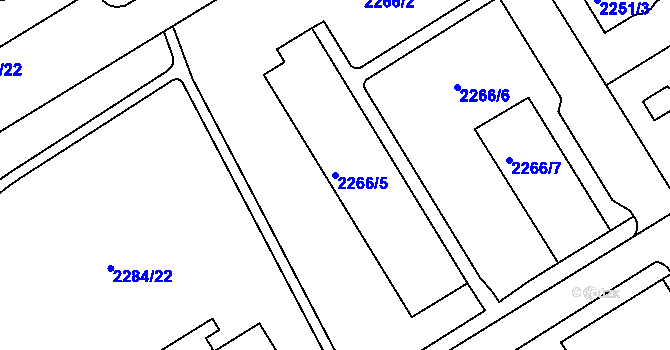 Parcela st. 2266/5 v KÚ Jeseník, Katastrální mapa