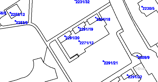 Parcela st. 2271/12 v KÚ Jeseník, Katastrální mapa