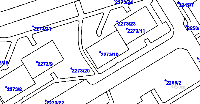 Parcela st. 2273/10 v KÚ Jeseník, Katastrální mapa