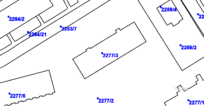 Parcela st. 2277/3 v KÚ Jeseník, Katastrální mapa
