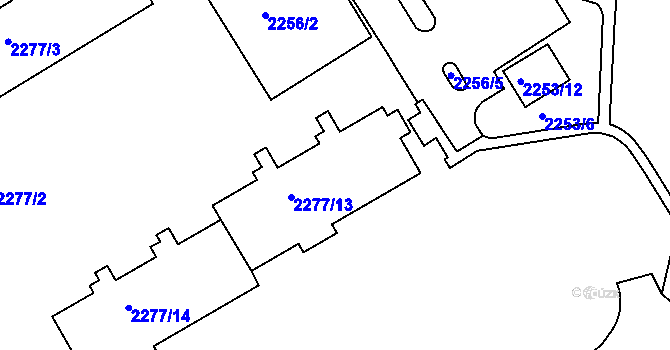 Parcela st. 2277/12 v KÚ Jeseník, Katastrální mapa