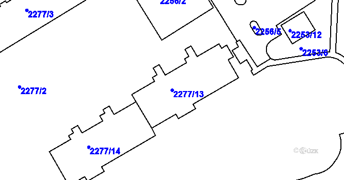 Parcela st. 2277/13 v KÚ Jeseník, Katastrální mapa