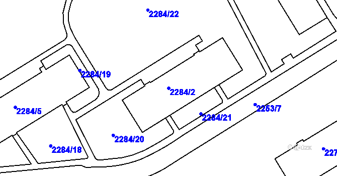 Parcela st. 2284/2 v KÚ Jeseník, Katastrální mapa