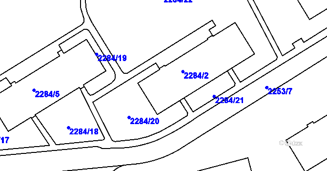 Parcela st. 2284/3 v KÚ Jeseník, Katastrální mapa