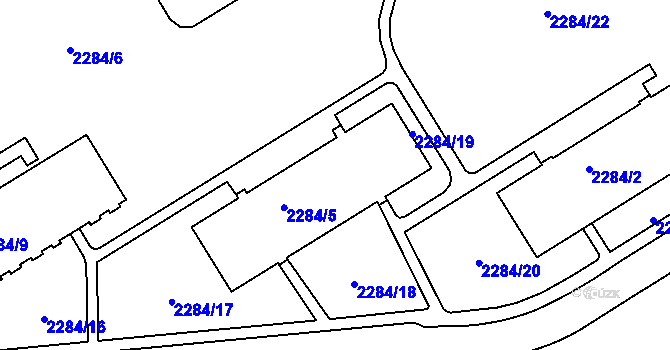 Parcela st. 2284/4 v KÚ Jeseník, Katastrální mapa