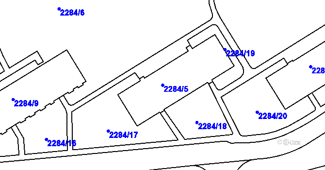 Parcela st. 2284/5 v KÚ Jeseník, Katastrální mapa