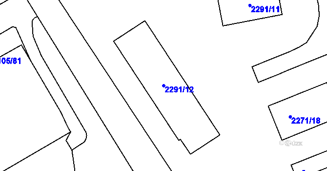 Parcela st. 2291/12 v KÚ Jeseník, Katastrální mapa