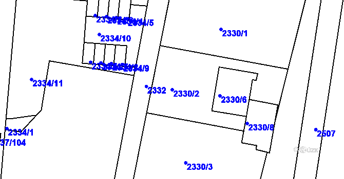 Parcela st. 2330/2 v KÚ Jeseník, Katastrální mapa