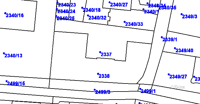 Parcela st. 2337 v KÚ Jeseník, Katastrální mapa