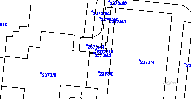 Parcela st. 2373/15 v KÚ Jeseník, Katastrální mapa
