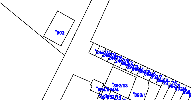 Parcela st. 2467/3 v KÚ Jeseník, Katastrální mapa