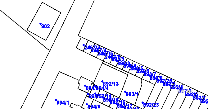 Parcela st. 2467/6 v KÚ Jeseník, Katastrální mapa