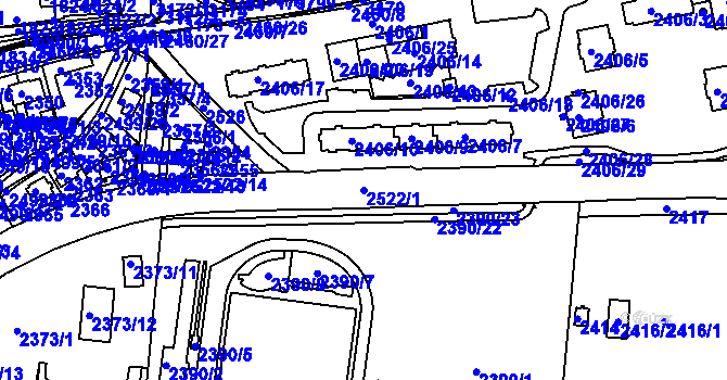 Parcela st. 2522/1 v KÚ Jeseník, Katastrální mapa