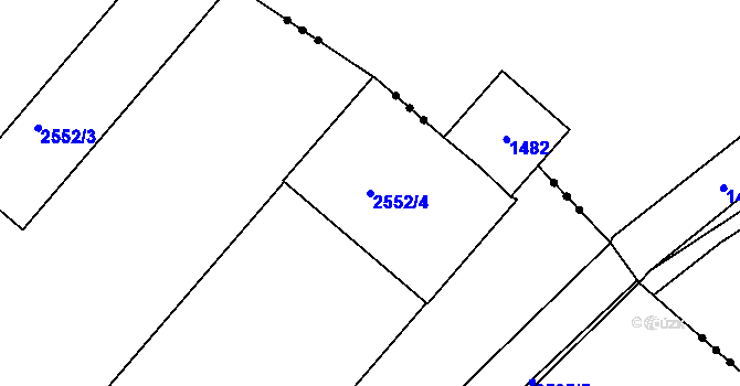 Parcela st. 2552/4 v KÚ Jeseník, Katastrální mapa