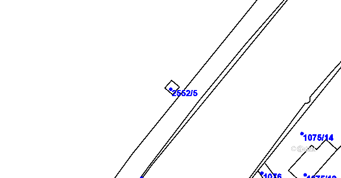 Parcela st. 2552/5 v KÚ Jeseník, Katastrální mapa