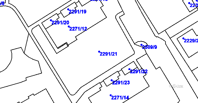 Parcela st. 2291/21 v KÚ Jeseník, Katastrální mapa
