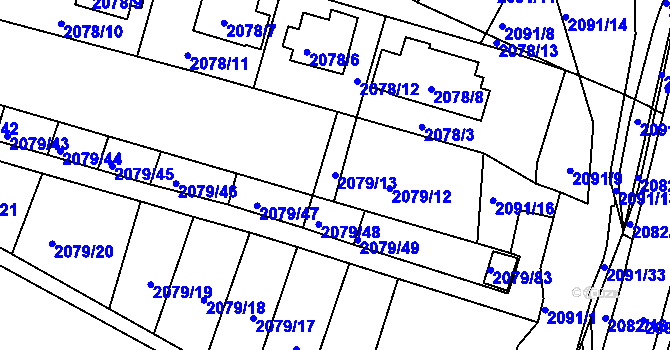 Parcela st. 2079/13 v KÚ Jeseník, Katastrální mapa