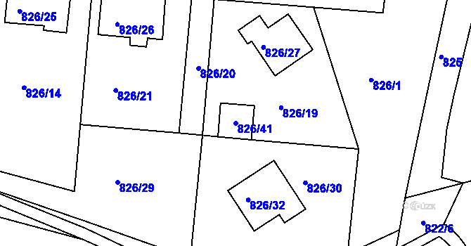 Parcela st. 826/41 v KÚ Jeseník, Katastrální mapa