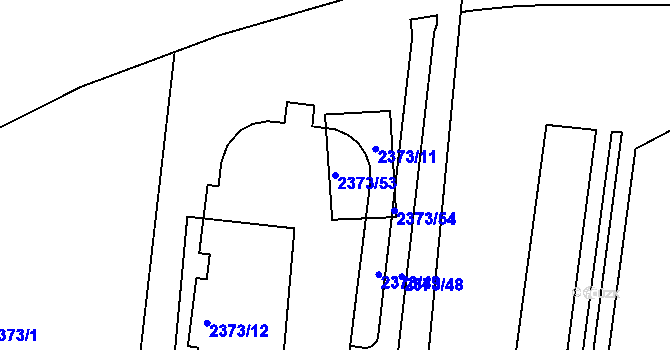 Parcela st. 2373/53 v KÚ Jeseník, Katastrální mapa