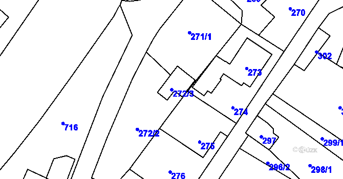 Parcela st. 272/3 v KÚ Bukovice u Jeseníka, Katastrální mapa