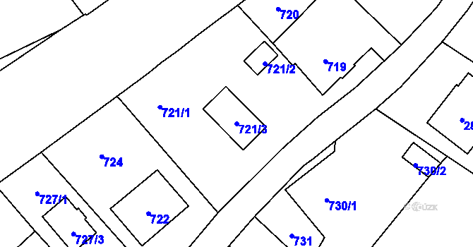 Parcela st. 721/3 v KÚ Bukovice u Jeseníka, Katastrální mapa