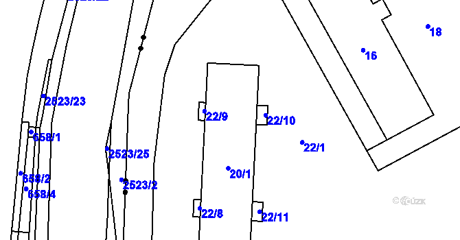 Parcela st. 20/1 v KÚ Bukovice u Jeseníka, Katastrální mapa