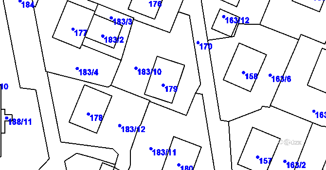 Parcela st. 179 v KÚ Bukovice u Jeseníka, Katastrální mapa