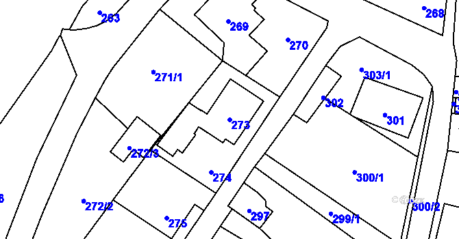 Parcela st. 273 v KÚ Bukovice u Jeseníka, Katastrální mapa