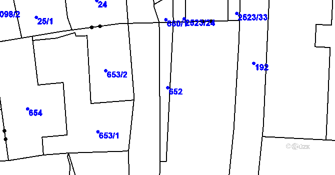 Parcela st. 652 v KÚ Bukovice u Jeseníka, Katastrální mapa