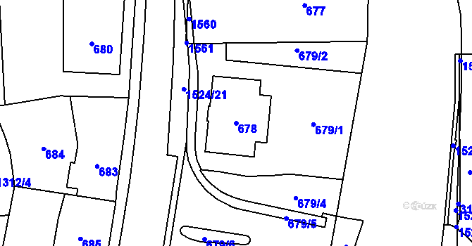Parcela st. 678 v KÚ Bukovice u Jeseníka, Katastrální mapa