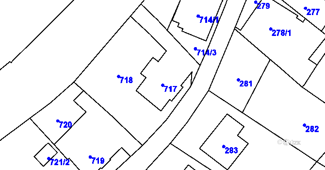 Parcela st. 717 v KÚ Bukovice u Jeseníka, Katastrální mapa