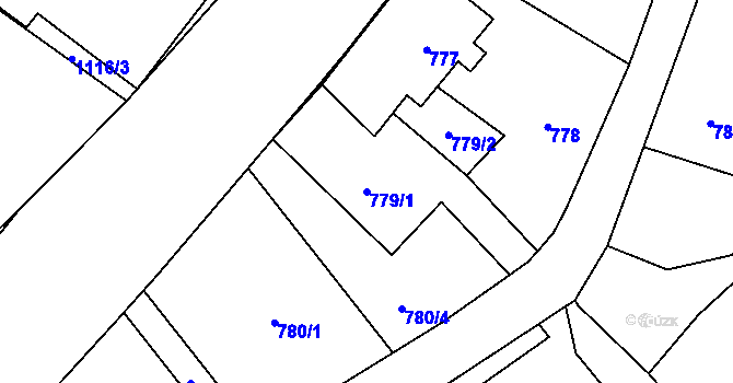 Parcela st. 779/1 v KÚ Bukovice u Jeseníka, Katastrální mapa