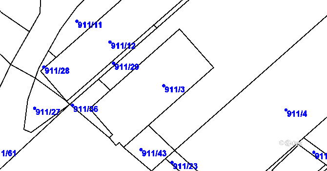 Parcela st. 911/3 v KÚ Bukovice u Jeseníka, Katastrální mapa