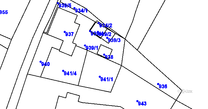 Parcela st. 938 v KÚ Bukovice u Jeseníka, Katastrální mapa