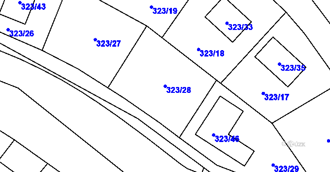 Parcela st. 323/28 v KÚ Bukovice u Jeseníka, Katastrální mapa