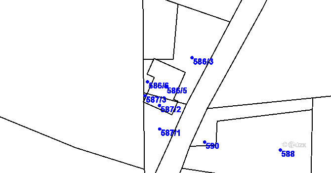 Parcela st. 586/5 v KÚ Bukovice u Jeseníka, Katastrální mapa