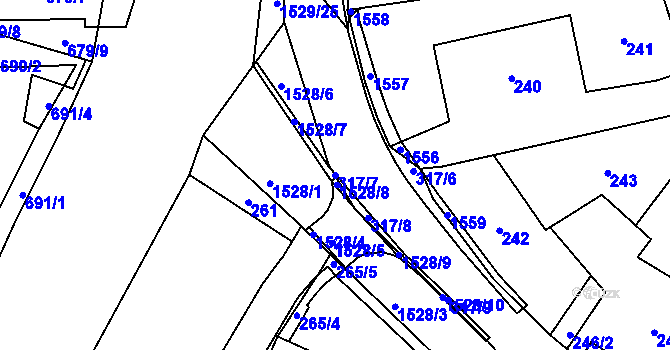 Parcela st. 317/7 v KÚ Bukovice u Jeseníka, Katastrální mapa