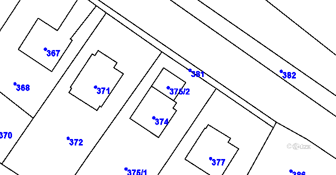 Parcela st. 375/2 v KÚ Bukovice u Jeseníka, Katastrální mapa